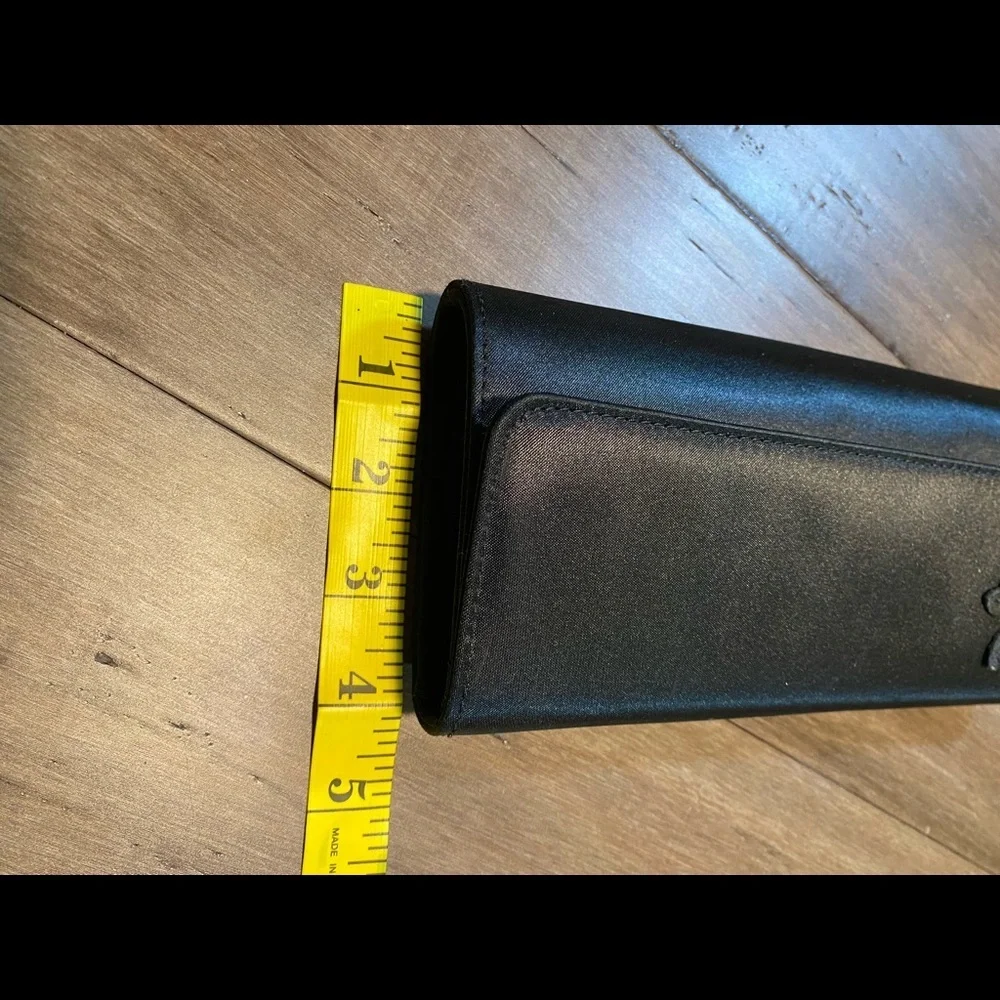 Vintage hand bag clutch and wallet‎ set black with flower